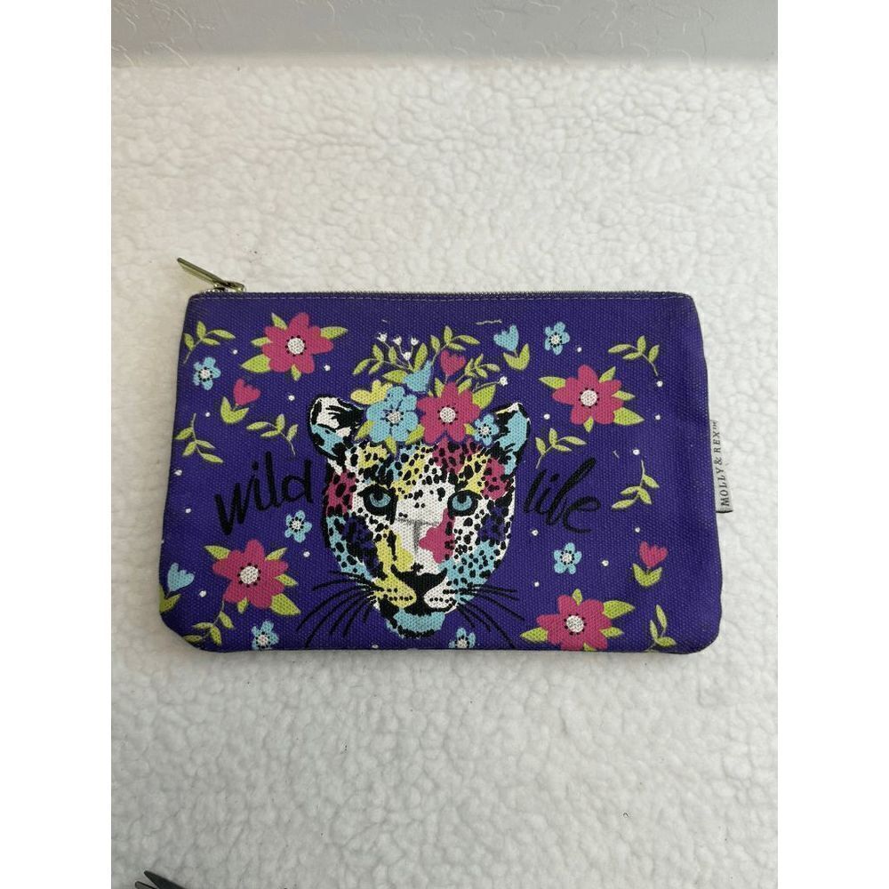 3 for $10 Molly and Rex Wildlife Purple Zip Up Bag‎